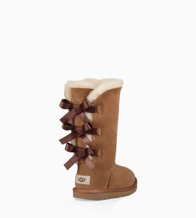 UGG Bailey Bow II Tall Boots for Big Kids - Chestnut/Brown India